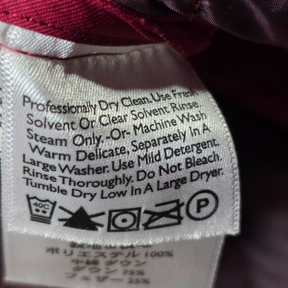 Womens Eddie Bauer Red Quilted Goose Down Jacket Snap Button Up Polyester Size M - Picture 9 of 9